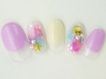 ネイルサロン ドレリッチ 大宮店(drerich)/タイダイキラキラパープル