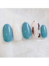 たゆ ネイル(たゆnail)/ターコイズアニマル柄ネイル
