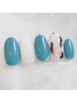 たゆ ネイル(たゆnail)/ターコイズアニマル柄ネイル