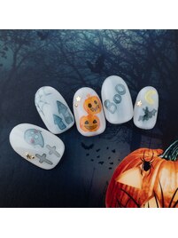 水彩ハロウィンネイル
