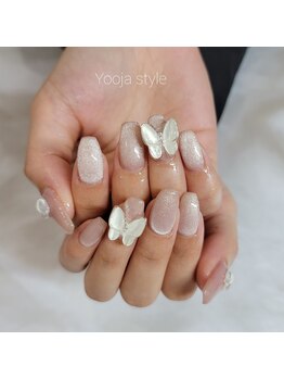 ユジャスタイル(Yooja style)/蝶々とピクシーキラキラネイル