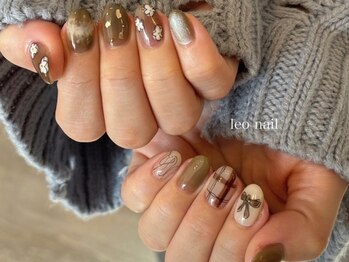 レオネイル(leo nail)の写真/【ジェル☆持ち込みデザイン90min】繊細なArtもお任せ♪再現性の高いArtや色使いで理想の指先を叶えます♪