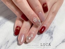 ネイルアトリエルカ(nail atelier LUCA)/W-479 ボルドービジューネイル