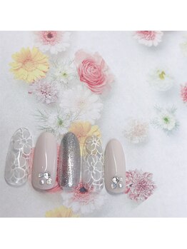 ネイルサロン&スクール ジーナ(GINA)/クリア透け感お花が上品