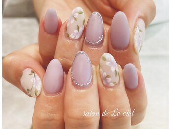ラベンダーカラー*お花nail