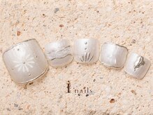 アイネイルズ 町田店(I nails)/ホワイトフラワーネイル10480円
