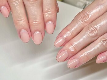 シンプル華やかオフィスネイル♪