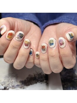 ミラー/花/ゴールド