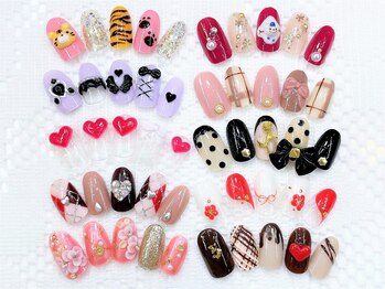 ネイルコレクション ピンク(Nail Collection Pink)/３Ｄぷっくりハート＆リボン
