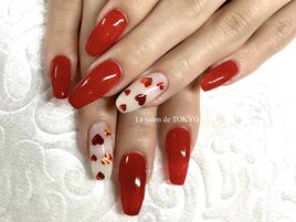 ハートでバレンタインネイル