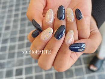 スタジオパルテ ネイルアイラッシュ(studio PARTE)/ネイビー×シェル