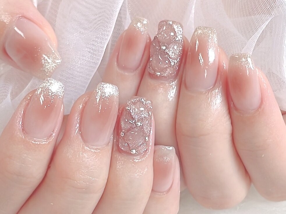 ネイルチップ オーダー ピンクベージュ 韓国 マグネット ちゅるん フレンチ 秋 ネイルチップ オーダー ピンクベージュ 韓国 マグネット ちゅるん