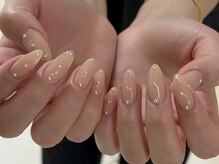ブラソンネイル(Blossom nail)/上品ミルキーベージュネイル