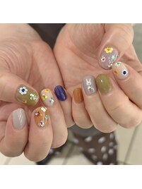 くすみカラー×フラワー