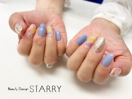 カラフル フラワー 夏 ブルー