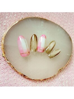 アップネイル/ピンクチェックマグネットネイル