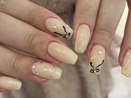 手描きネイル/リボンネイル