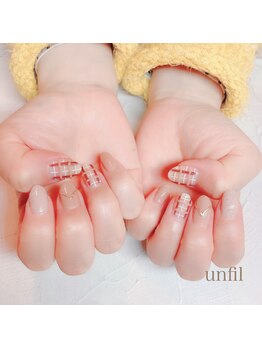 ぷっくりチェックネイル