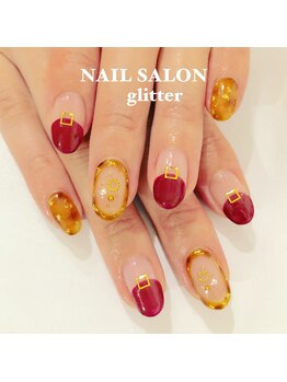 ネイルサロン グリッター(NAIL SALON glitter)/囲みべっ甲ネイル