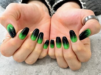 ティーエス ネイル ガーデン(T.S Nail Garden)/黒、グリーンマーブル