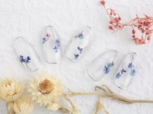 ソウ 難波店 nail salon Sou/クリア押し花nail