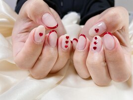 バレンタインハートネイル