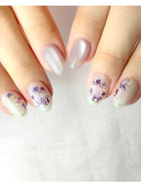 梅雨の押し花ネイル