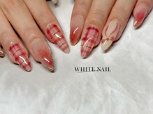 ホワイトネイル(WHITE NAIL)/チェック/りぼん/持ち込み