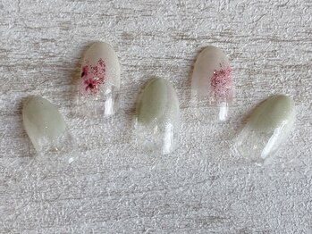 春色押し花ネイル