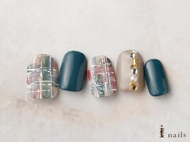 くすみカラーチェックニュアンス