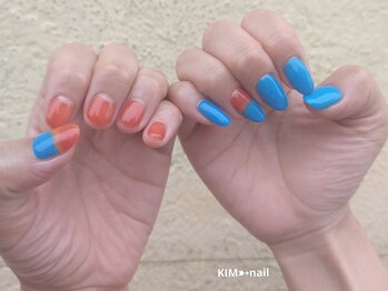 ケイアイエムネイル(KIM nail)/orange×blue