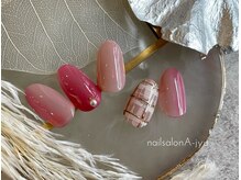 ネイルサロン アージュ(Nail Salon A jyu)/ローズピンクチェックネイル