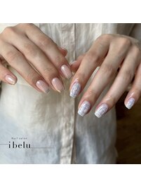 ミラーフレンチ×チェックネイル