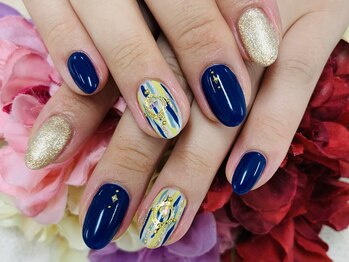 ダブルネイル(Double Nail)/【ほり】ネイビーカラー