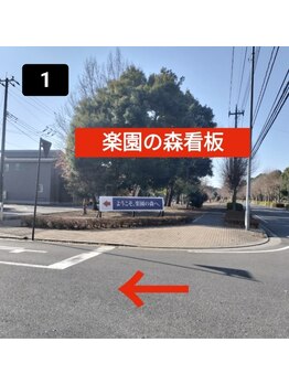 サロンドエーゼット(Salon de AZ)/【1】『楽園の森』看板を左折