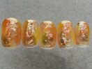 オレンジもやもやネイル¥6000
