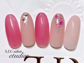 S.I.Gサロン エチュデイエ(etudier)/ドライフラワーネイル☆
