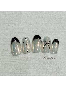 トレンド！ドット×リボンネイル