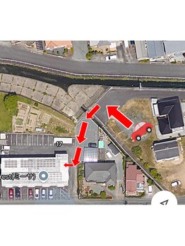 ミーサ(Mysarest)/ネイルお客様駐車場から店舗まで