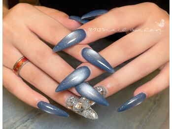 マグロ ネイルサロンの写真/自然で美しいチップ長さ出しが大人気♪理想のロングネイルを叶えます！