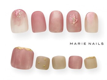マリーネイルズ 大阪梅田店(MARIE NAILS)の写真/★オフ込みsimple design course¥6600！可愛いくてシンプルだけでは満足できない方に♪手足同時施術OK♪