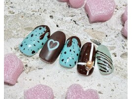 バレンタインネイル