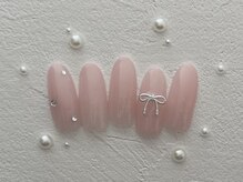 プティ アイビューティ 北浜店(peTiT eyebeauty)/リボンネイル　シンプル