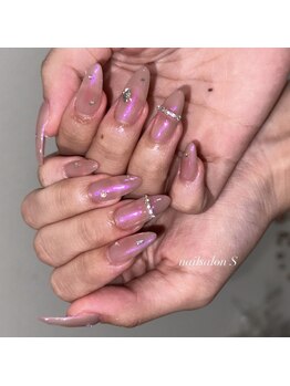 チークネイルにオーロラ♪