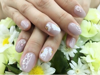 お花アート＆ラメラインを添えて