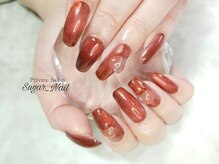 シュガーネイル(sugar nail)/ブラウンマグネットネイル