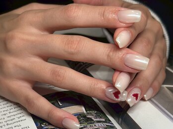 アース ネイルアンドアイラッシュ 甲府昭和店(HAIR & MAKE EARTH Nail&Eyelash)/オーロラ×ハート　￥7500