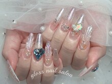 グロース(Gloss)/オーロラ×ビジューネイル