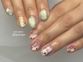 チェック×バカラネイル