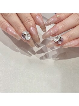 ラズライト(Laslight)/ピンクブラウンxビジュー